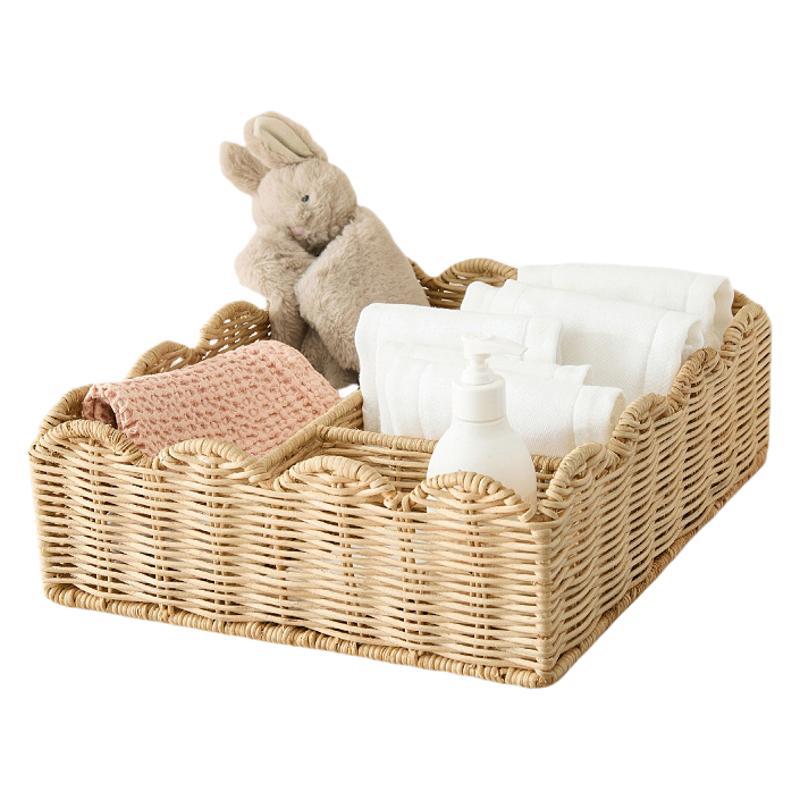 Stylish organizer basket with wavy edge