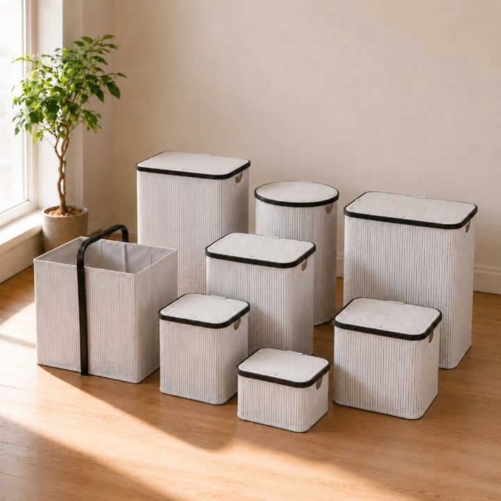 Laundry basket with lid and handles