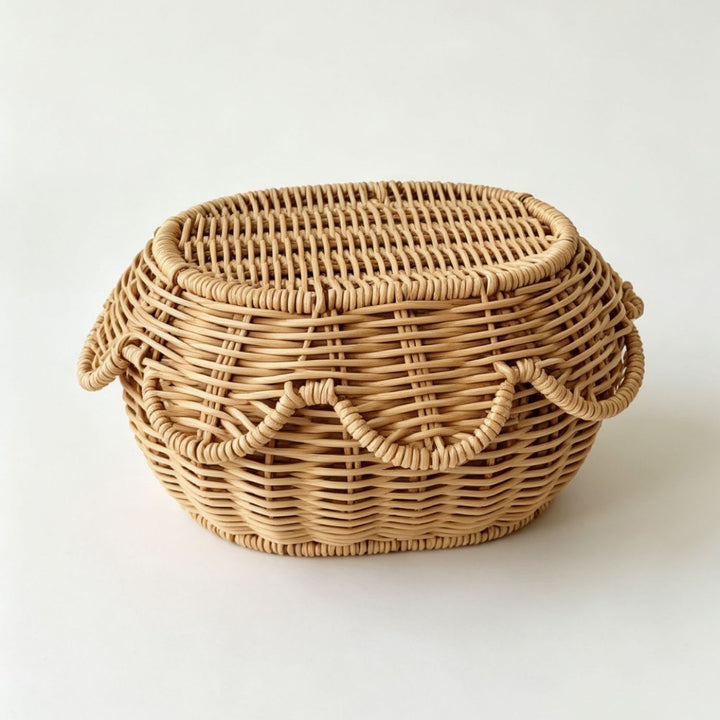 Ornate decoration basket made from natural materials
