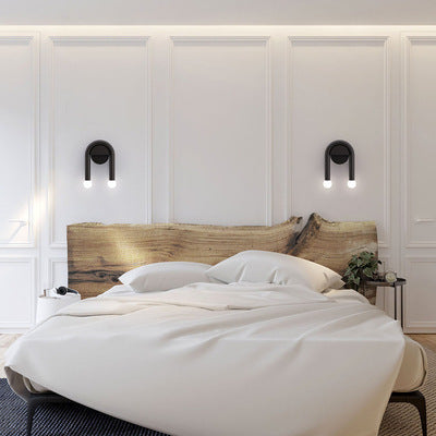 U-shaped dual globe wall lamp