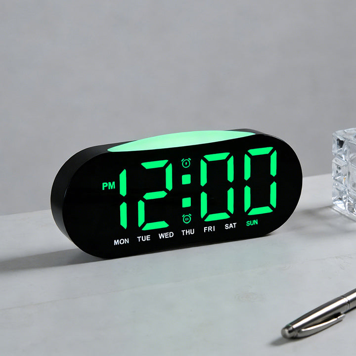 Digital alarm clock with large LED display