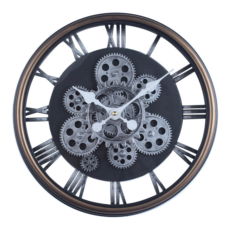 Elegant Wall Clock in Industrial Gear Design