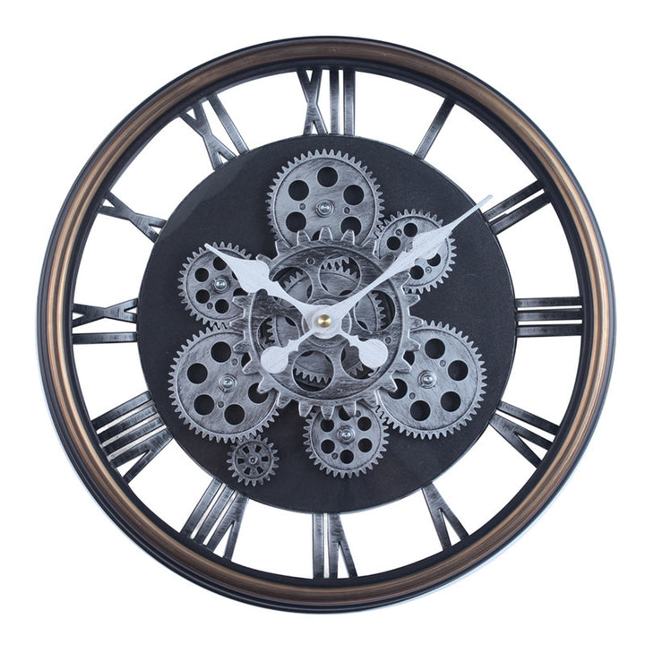 Elegant Wall Clock in Industrial Gear Design