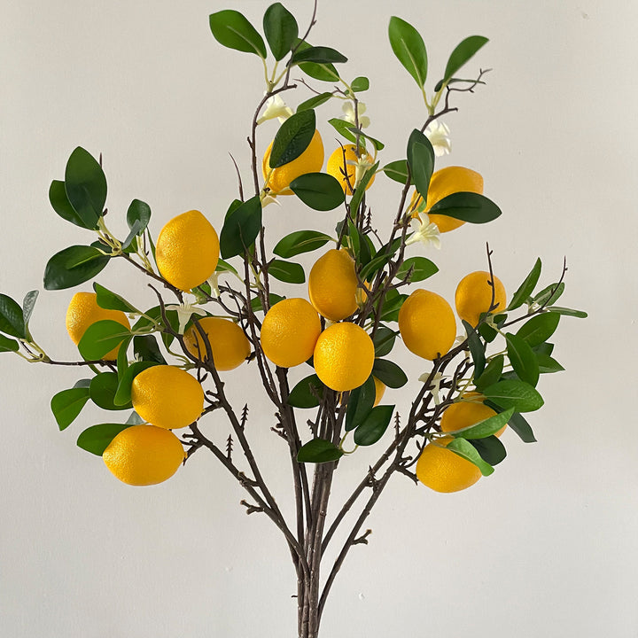 Faux Lemon Branch Decorative Accent