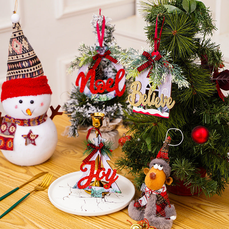 Decorative wooden sign with Christmas message