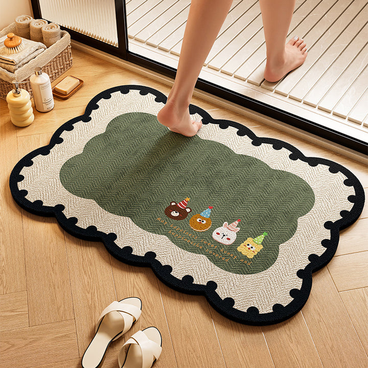 Playful Dog-Themed Bath Rug