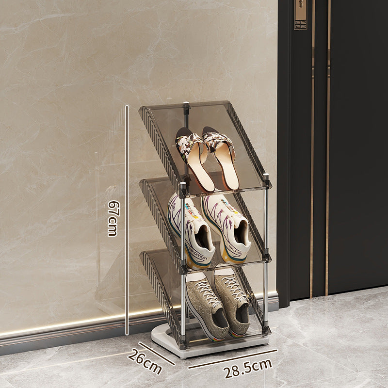 Shoe rack with transparent design