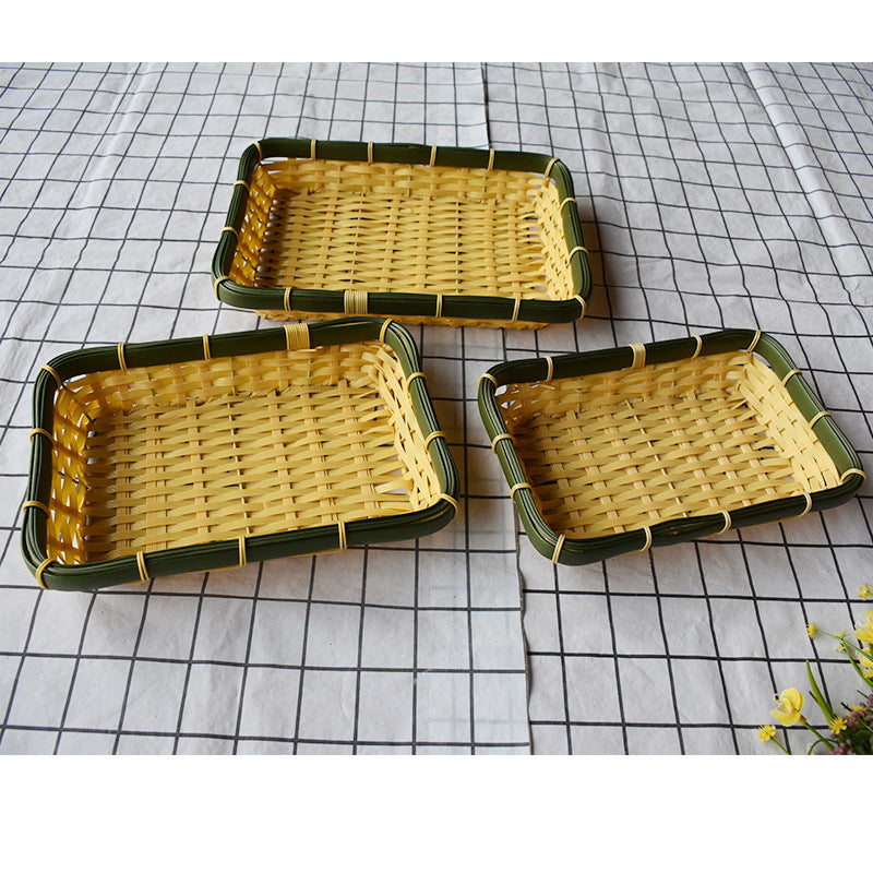 Handcrafted Woven Storage Tray Set