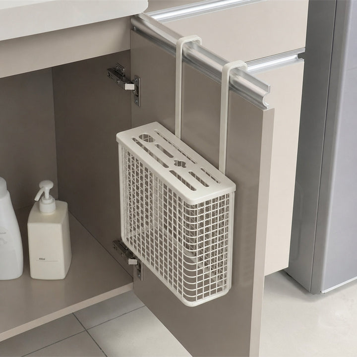 Over-Door Knife Block and Mesh Utensil Storage Organizer