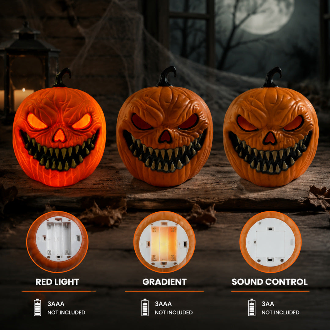 Creepy animated LED pumpkin with carving