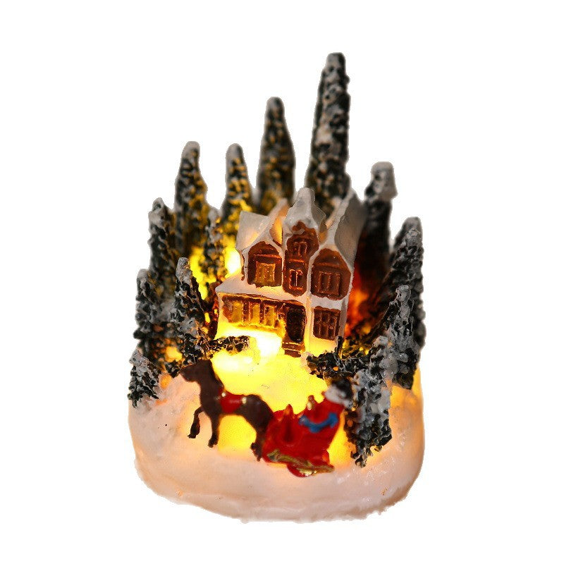 Illuminated Christmas village scene