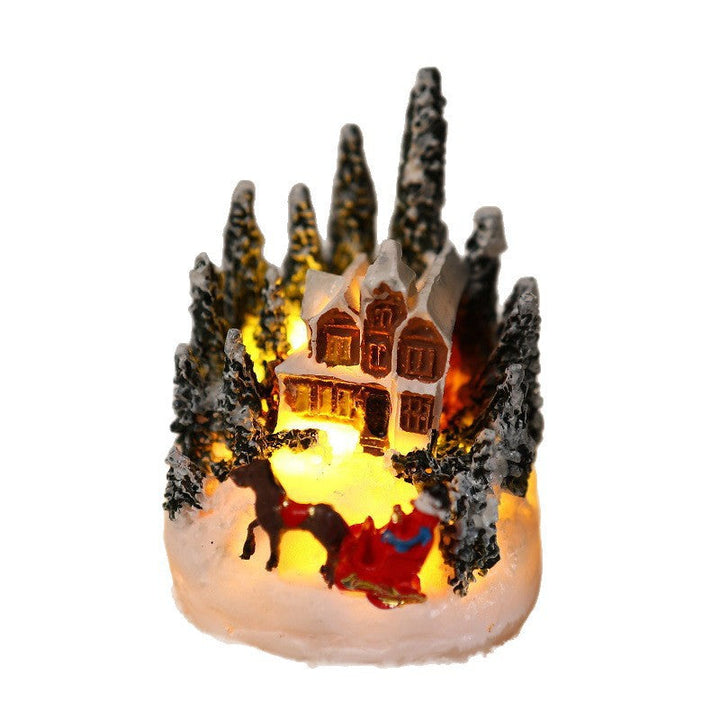 Illuminated Christmas village scene
