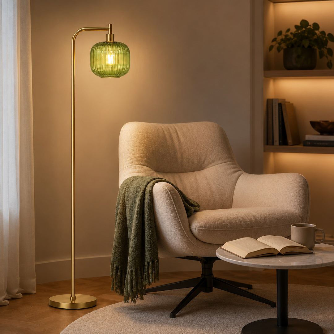 Modern curved glass floor lamp