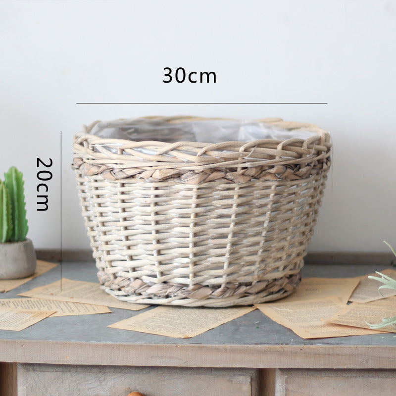 Rustic storage basket made of natural material