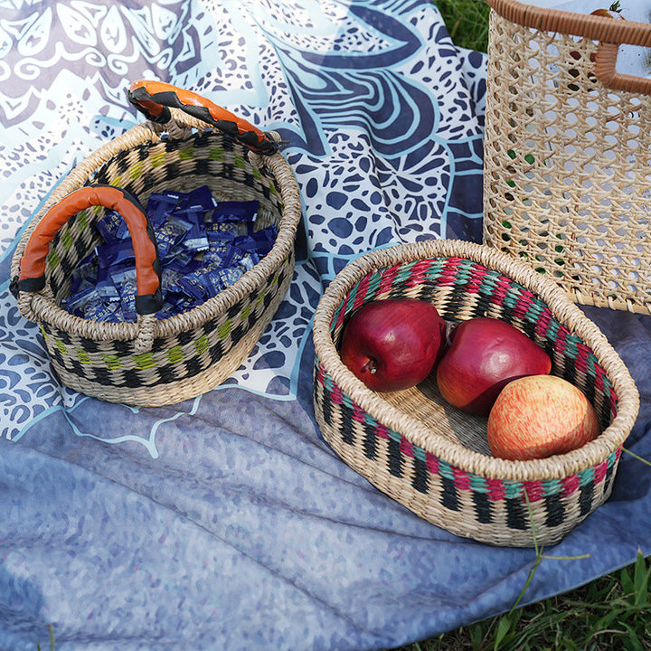 Handmade storage basket made of natural materials