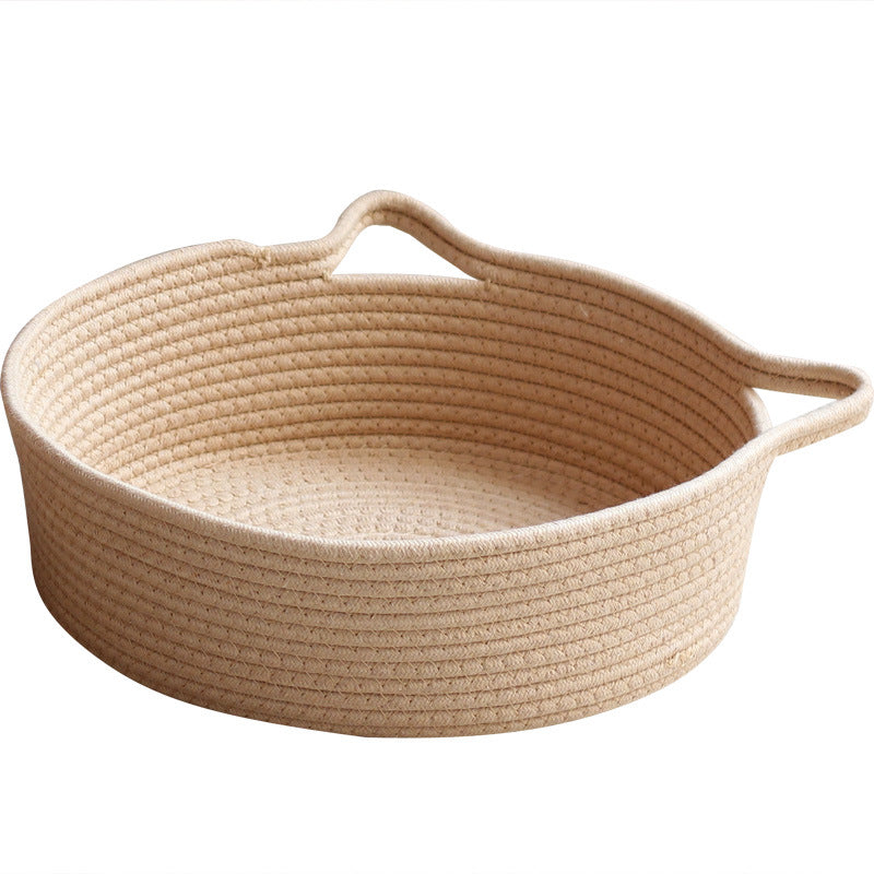 Handcrafted storage basket with handles