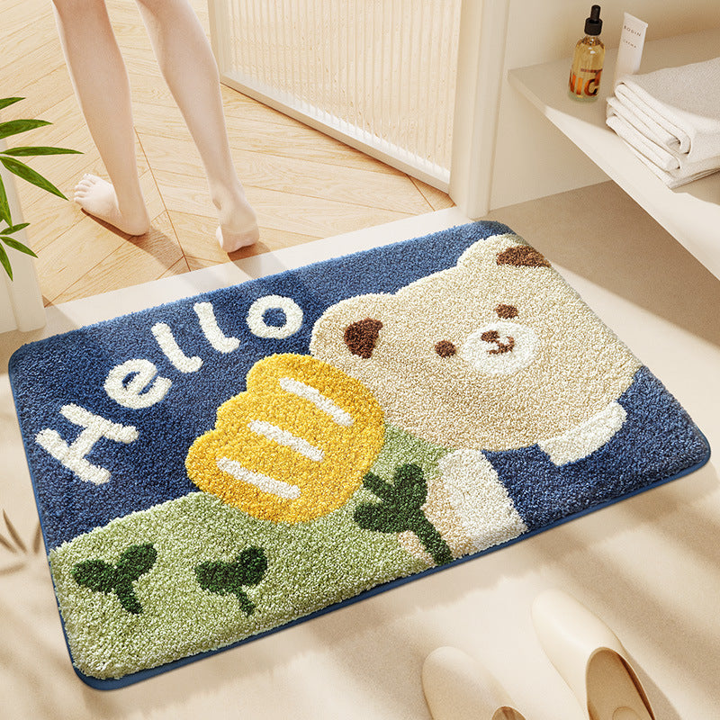 Cat-Themed Plush Bath Mat