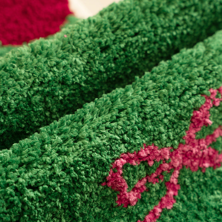 Soft high-pile Christmas carpet in Christmas tree shape