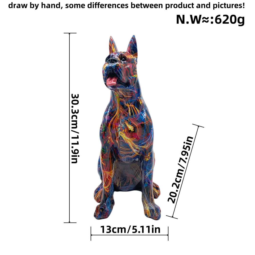 Colorful decorative figure of a dog in modern design