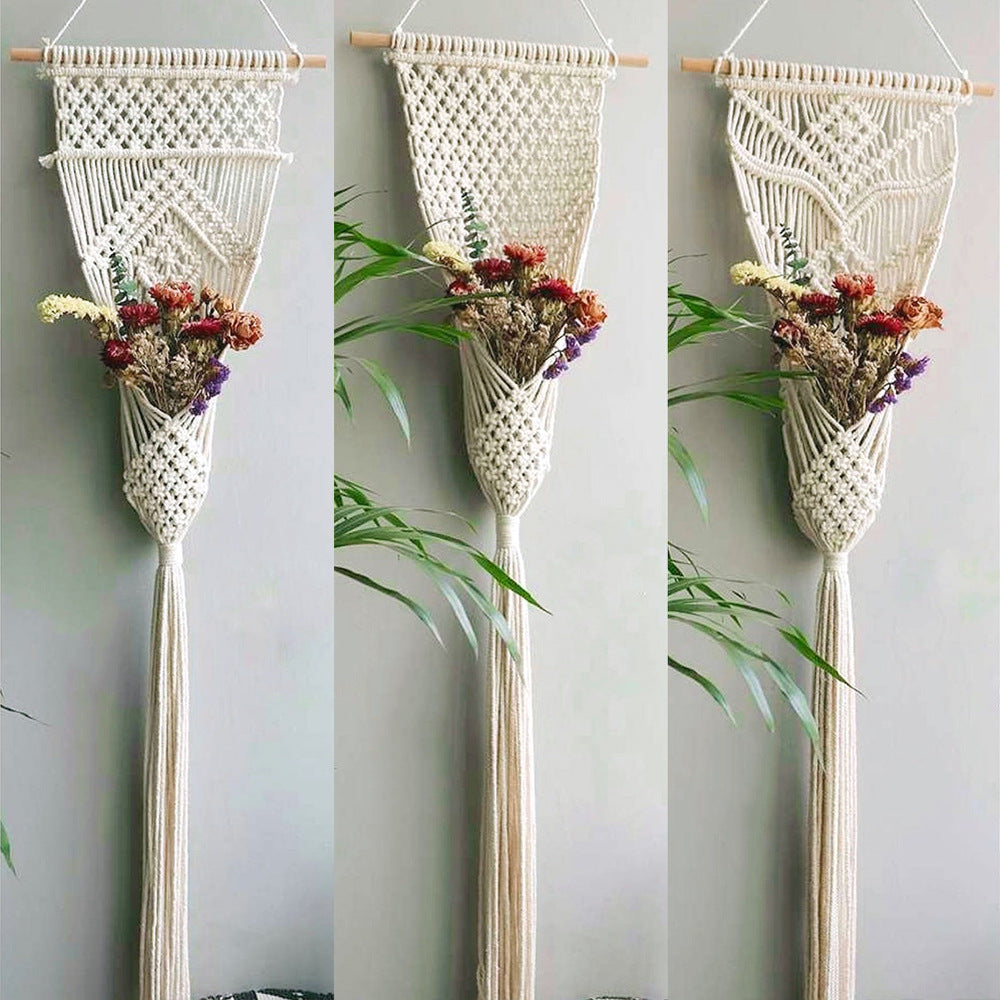 Decorative macrame wall hanging with artistic design
