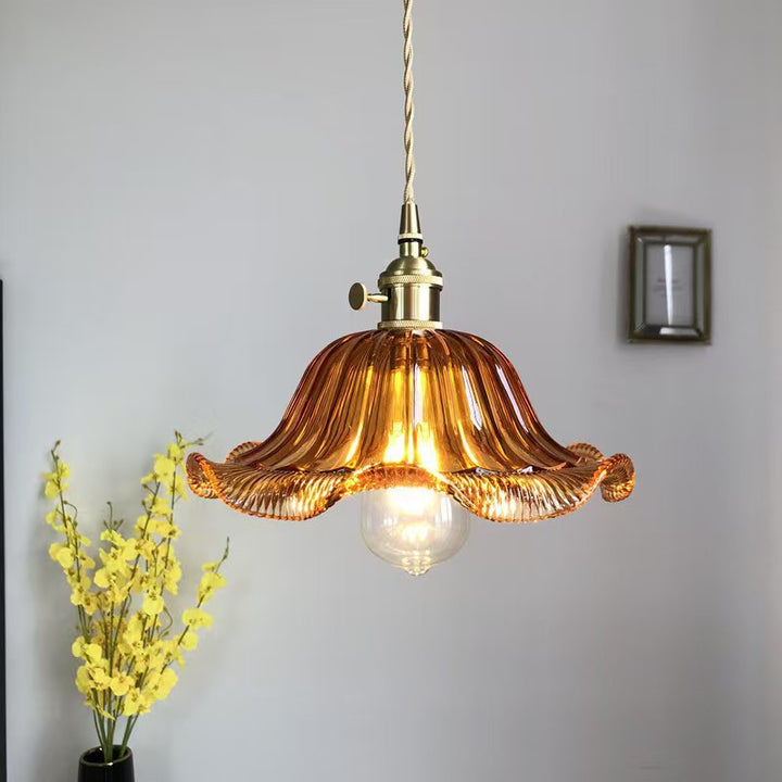 Vintage Glass Hanging Pendant Light