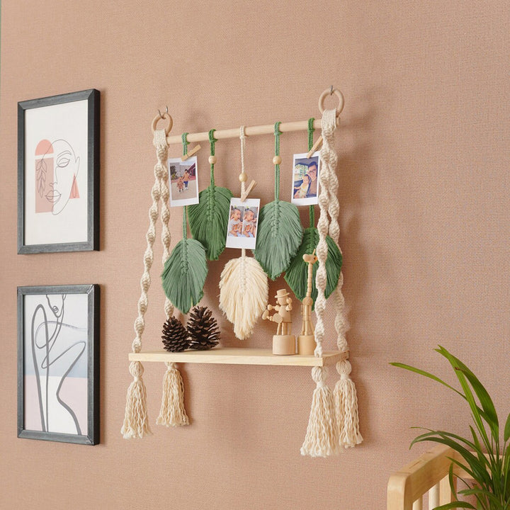 Macramé Wall Hanging with Decorative Leaf Patterns