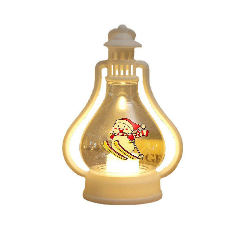 Decorative winter lantern with snowman motif