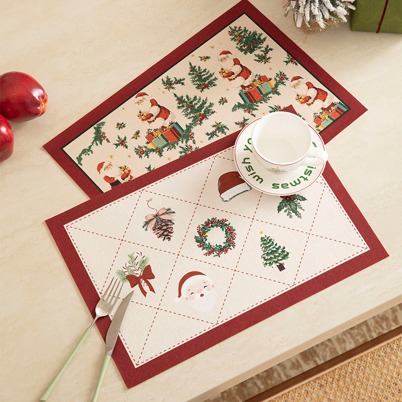 Woven table mat made of cotton blend with illustrative star and palm motif