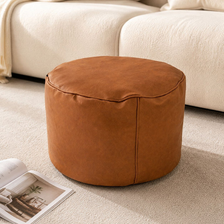 Leather Pouf Ottoman