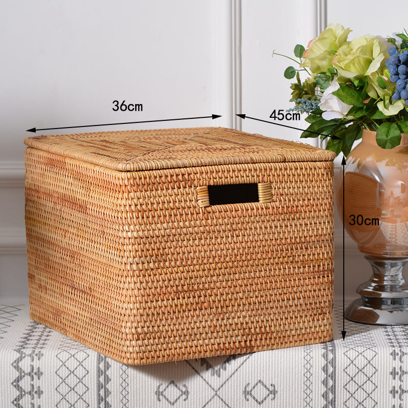 Storage box made of woven material