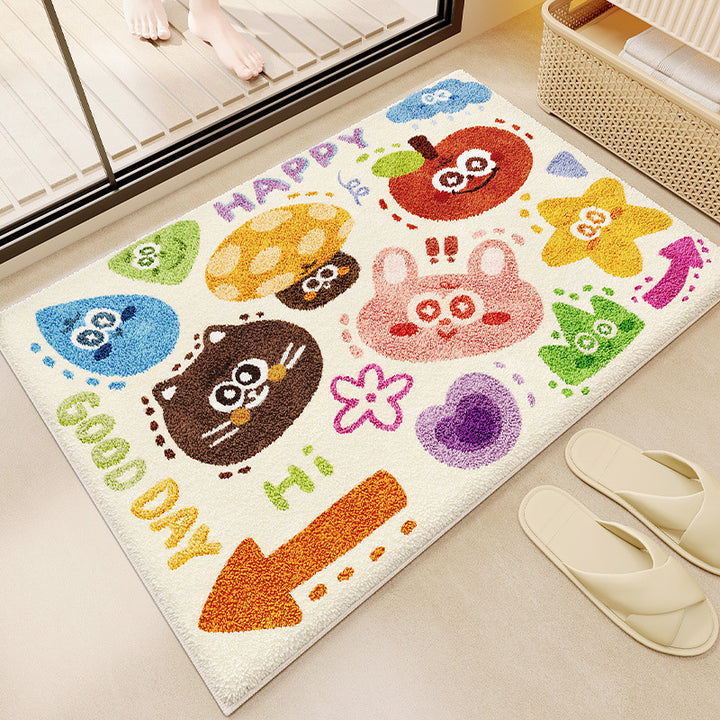 Panda-Themed Plush Bath Mat for Bathroom