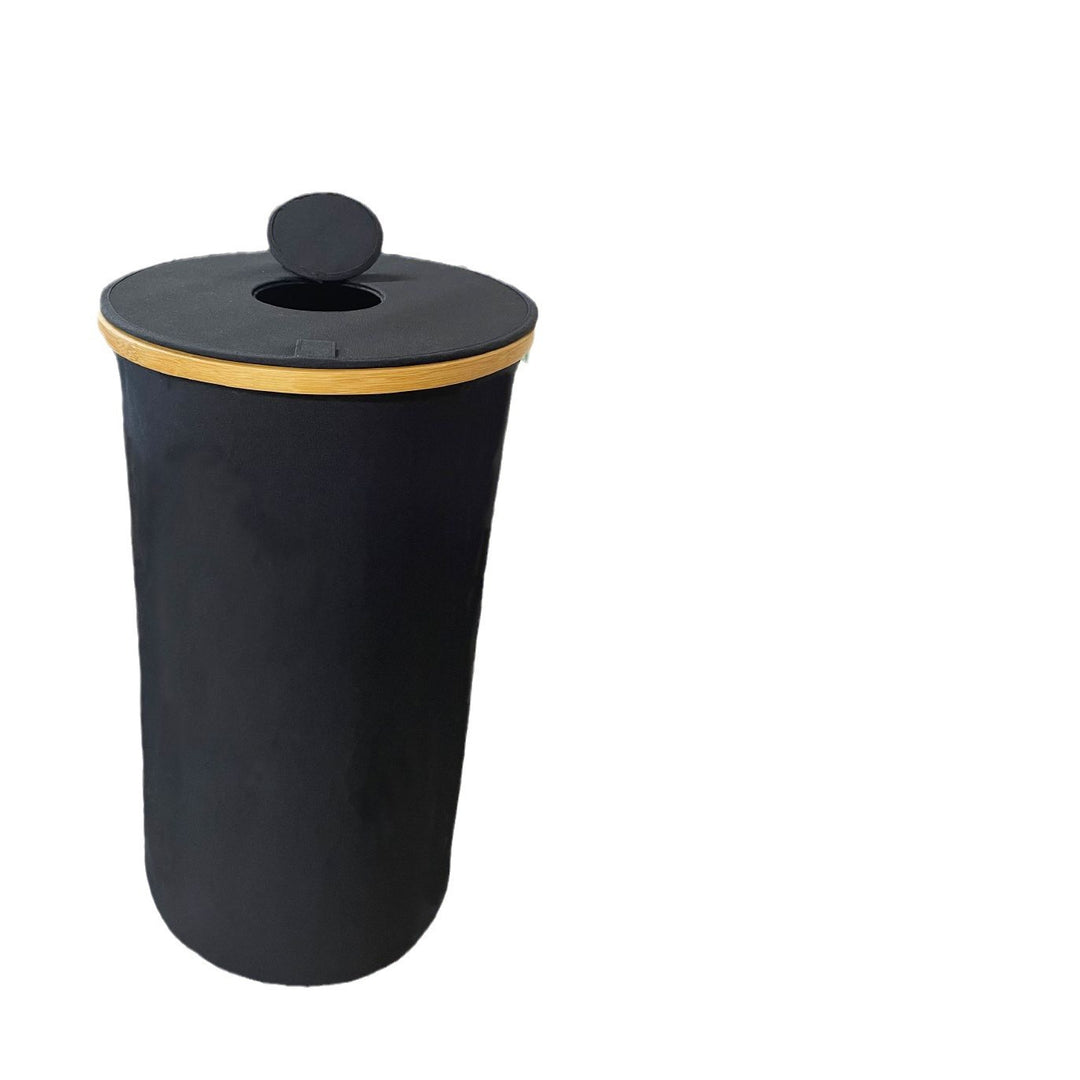 Waste bin with bamboo lid