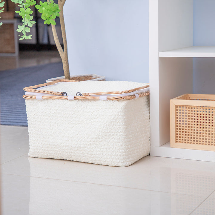 Textured Woven Storage Bin