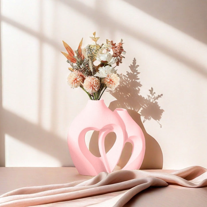 Heart-Shaped Decorative Ceramic Vases