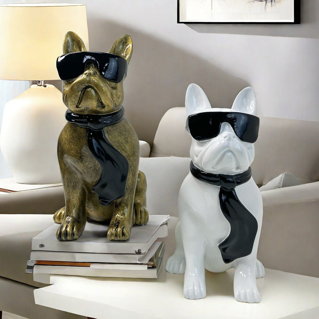 Colorful Bulldog Decoration Figurine Made of Resin