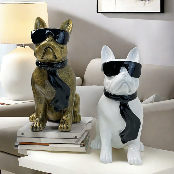 Colorful Bulldog Decoration Figurine Made of Resin
