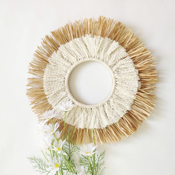 Decorative wall mirror in sunray design
