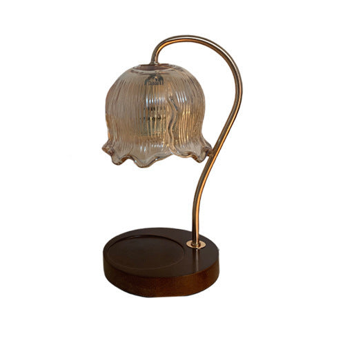 Decorative table lamp made of glass