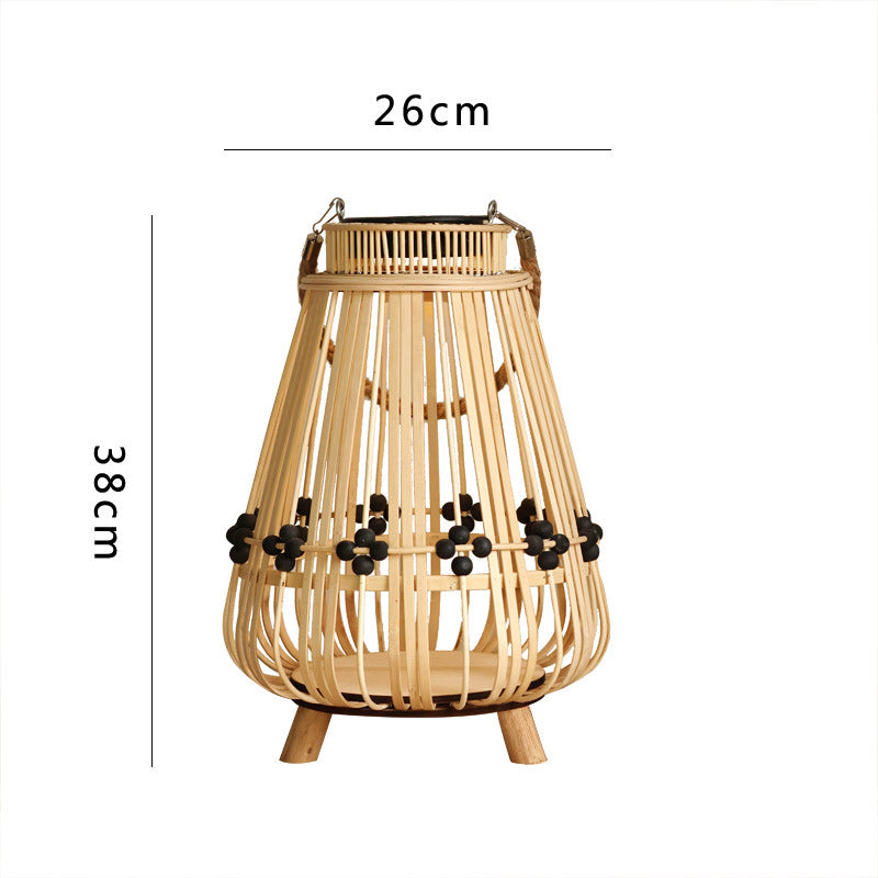 Decorative light source with natural rattan