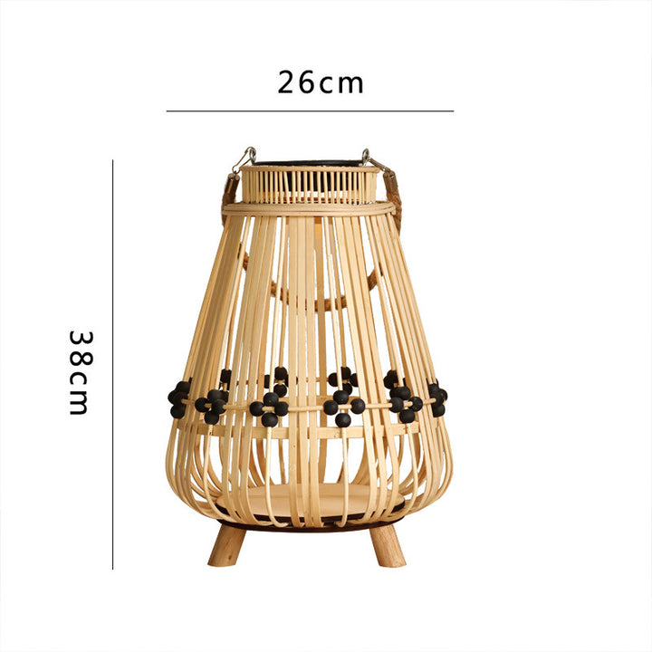 Decorative light source with natural rattan