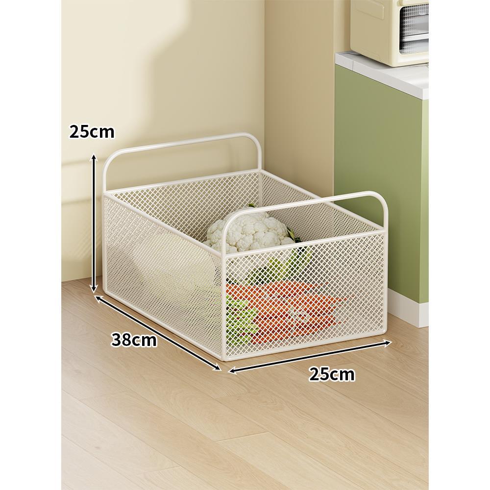 Mobile Mesh Storage Basket with Handle and Locking Casters