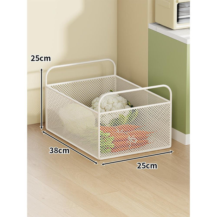 Mobile Mesh Storage Basket with Handle and Locking Casters