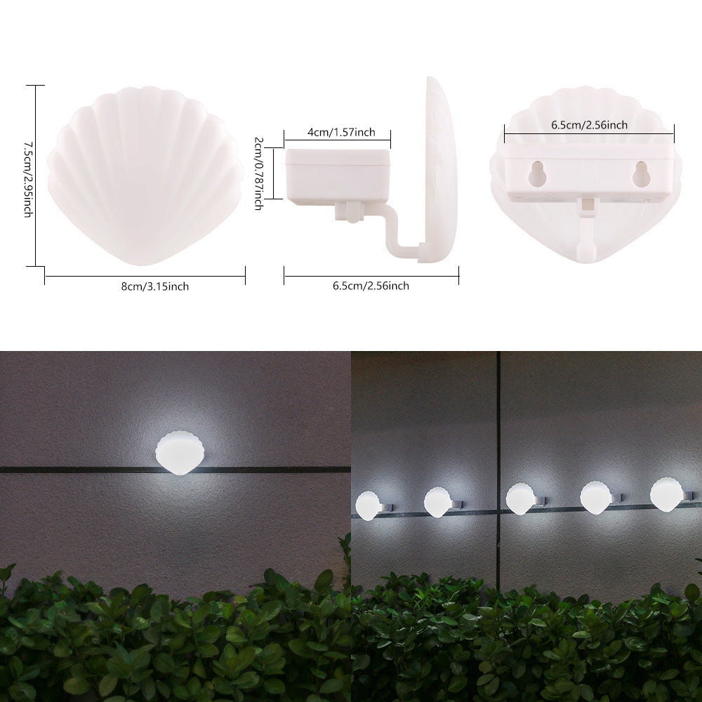 Shell-shaped compact outdoor LED wall lamp