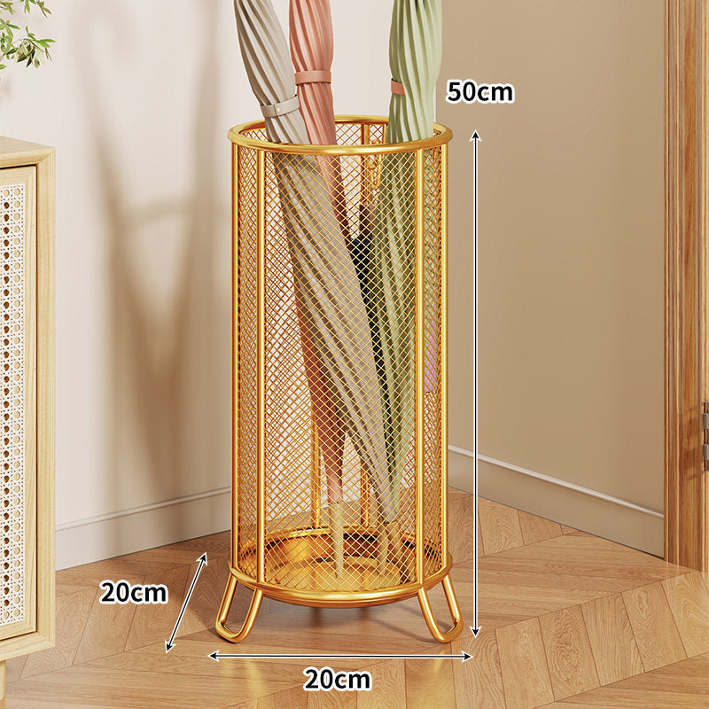 Freestanding Metal Mesh Umbrella & Walking Stick Holder with Raised Ring Base