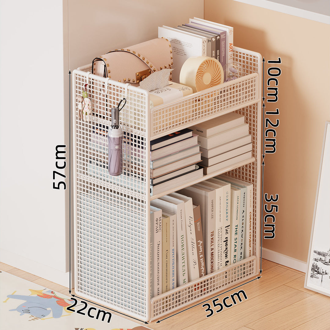 Wire mesh bookcase organizer