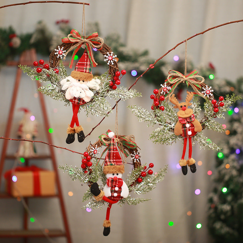 Christmas wreath decoration with snowman design
