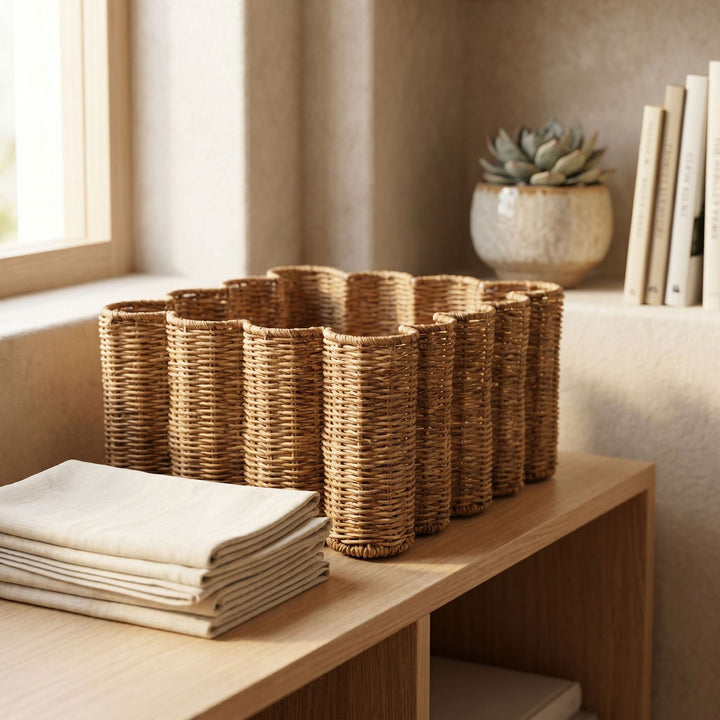 Decorative storage basket in flower design