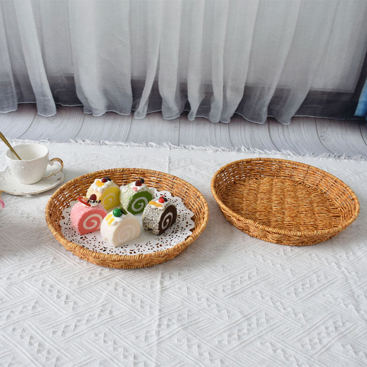 Leaf-Shaped Woven Serving Platter