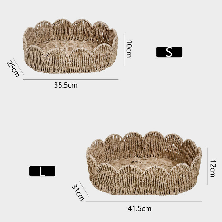 Decorative storage basket with wave edge