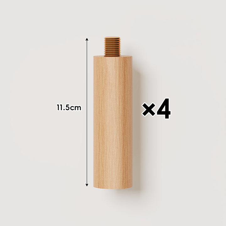Solid Beech Wood Threaded Round Furniture Legs Set for Sofa Table Cabinet